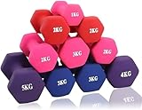MOJEER ダンベル【2個セット1kg 2kg 3kg 4kg 5kg 6kg 8kg10kg】【 選べる4色】 筋トレ ダイエット 鉄アレイ ソフトコーティング JS (ピンク,1kg×2)