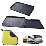 LunarCorky 新型スペーシア スペーシアカスタム Spacia Custom MK54S MK94S 助手席/運転席オープントレイマット滑り止めマット 助手席/運転席汚れ防止 ノンスリップ ガタガタ音なし ノンスリップマット 引っ掻きキズ防止 内装アクセサリー スペーシアカスタム（助手席+運転席専用）