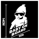 B-PING 赤ちゃん乗車中 マグネット 外貼り ステッカー　トライバルカッティングステッカー 　赤ちゃんのカーステッカー　カーグッズ、カー用品 (ホワイト)