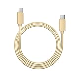 USB Type C to Type C ケーブル 1.5m 60W/3A急速充電 iPhone 16 充電ケーブル 高速データ転送 高耐久ナイロン USB C to USB C iPhone 16/15/Pro/Plus/ProMax/MacBook/iPad Pro/Air/Galaxy/Xperia/Pixel等タイプC機種対応(1.5m、ゴールド)
