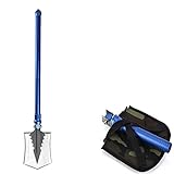 アウトドア多機能折りたたみショベルポータブルフィールドサバイバル自衛隊キャリングバッグキャンプミリタリーガーデンシャベルブルー