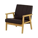 ナチュラル/合皮ブラウン ： 1人掛け/ストライプステッチ 選べるソファー★noress(ノレス)