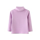 Karchi 子供服 高襟 ボトムシャツ 長袖 しっかり 無地 鮮やか 素敵 色物 ハイクオリティー 女の子 男の子 秋冬 シンプル しっかり 冷房対策 無地 洗練 長袖 ジュニア 学生服 (80, 