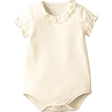 フリル衿半袖ボディTシャツ 《コンビミニ》 70 オフホワイト