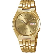 SEIKO 5 自動巻き　腕時計 ゴールド　海外モデル　裏スケ　メンズ　稼動品 seiko ファッション SEIKO 5 自動巻き 腕時計 ゴールド 海外