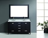 Design Element London 60" Double Sink Vanity Set in Espresso Finish [並行輸入品]