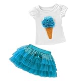 (プタス)Putars ベビー服 子供服 上下セット Tシャツ チュールスカート 女の子 アイスクリーム柄 四色 可愛い パーティー 記念日 プレゼント 12ヶ月-6歳