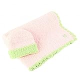 カシウエア / kashwere BABY BLANKET TRIM & CAP　ベビーブランケット 縁取＆キャップセット (Pink w/ Green) [並行輸入品]