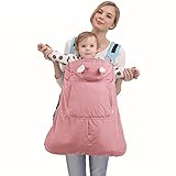 ベビーキャリアカバー Melian 防寒 ベビーマント 抱っこひも ケープ 子供用カーディガン 秋冬 抱っこひも用 ベビーキャリア用 マント ケープ ポンチョ 出産祝い 外出用 (レッド)