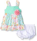 Sweet Heartローズベビー女の子ノースリーブCrochet Bodiceマルチ印刷パネルドレス