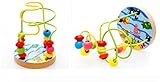 Joyeee Multicolor Wooden Bead Roller Coaster 3 - Ocean Life Pattern - Compact Size Early Education B