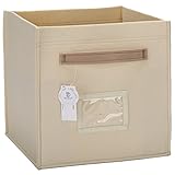 (シーチーム)Sea Team 11インチ折りたたみ式フェルトキューブストレージ容器 オーガナイザー コンテナ 引き出し 折りたたみ式ファブリックストレージバスケット ハンドル付き タグ インターレイ