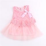 BEE&BLUE かわいいリボン付き 袖なし 赤ん坊ドレス