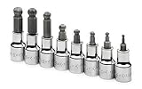 SK Hand Tools 19752 8-Piece 3/8-Inch Drive Metric Ball Hex Bit Socket Set [並行輸入品]
