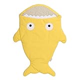 スリーピングバッグ ベビー サメの寝袋 新生児着 ぐるみ ベビー布団 寝袋 赤ちゃん 寝冷え防止 魚 寒さ対策 可愛いサメ (イエロー)