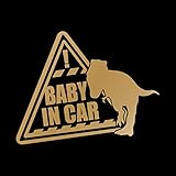恐竜 Baby in car カッティングステッカー ゴールド 金