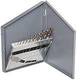 Chicago Latrobe 550 Series Cobalt Steel Jobber Length Drill Bit Set with Metal Case, Gold Oxide Fini