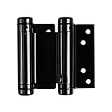 清水 OS 自由丁番 両開 76mm 鉄製（黒塗装） 2枚1組【品番：H-13】