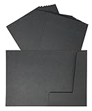 A4 クラフト〈ブラック〉 ポケットファイル 名刺スリット入 【18枚入】