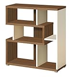 ロータイプ：ウォールナットxホワイト ： 日本製低ホルム仕様2トーンオープンシェルフ【ereelu】 ブラウン(brown) (アーバン) 本棚 書棚 ブックシェルフ