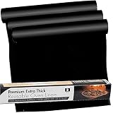 Non-Stick Heavy Duty Oven Liners(3-Piece Set)-Thick,Heat Resistant Fiberglass Mat-Easy to Clean-Reduce Spills, Stuck Foods and Clean Up-Kitchen Friendly Cooking Accessory,FDA Approved by Grill Magic