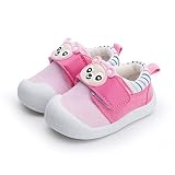 DANG PIG ファーストシューズ ソフト底の靴 キッズシューズ ベビーシューズ 1-3歳 男の子 女の子 ブルー/イエロー/ピンク 2017 春夏 単靴 綿布 可愛い (13.5cm, ピンク)