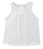 幼児 赤ちゃん 子供 女の子 綿編み ノースリーブ ブラウスシャツ Tシャツ トップス ベスト ティートップ ワンピース 夏 (ホワイト, 70)