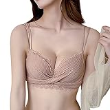 [YUMISS] ブラジャー ノンワイヤーブラ 盛れるブラジャー【脇肉背中すっきり・美胸メイク・締め付け感がない・ふんわり触感】【バストアップ・脇高・苦しくない・柔らかい】 寄せブラ 補整ブラ ブラ (XL(A85、B85、C85対応), 肌色)