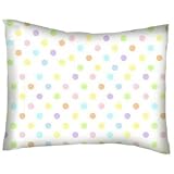 SheetWorld Crib / Toddler Percale Baby Pillow Case - Pastel Colorful Polka Dots Woven - Made In USA 