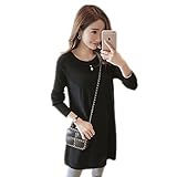 妊娠 マタニティワンピース マタニティウェア ゆったり 妊婦服 ワンピース ニットワンピース レディース 秋冬 長袖 ニット セーター ロングセーター 産前産後 妊婦用 出産準備 出産祝い (XL, 