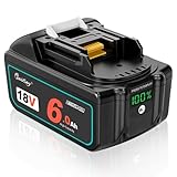 Ｗaitleyマキタ互換18ｖバッテリー 6000mAh大容量 カットオフ機能つき マキタBL1860コードレス18ｖ電動工具対応 マキタBL1890互換バッテリー デジタル％残量表示 マキタ18v純正低速充電器をすすめます。安全性高いPSE取得済み