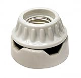 Leviton 9880 Medium Base, Two-Piece, Keyless, Incandescent, Unglazed Porcelain Lampholder, Surface M