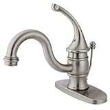 Kingston Brass KB3408GL Single Handle Mono Deck Lavatory Faucet with Retail Pop-up & Optional Deck P