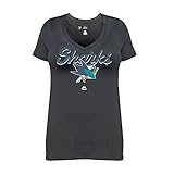 NHL San Jose Sharks半袖VネックTシャツ、2 x、ブラック