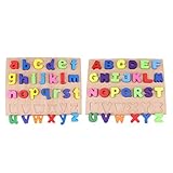 B Blesiya マッチングブロック 木のおもちゃ 大文字/小文字 アルファベットブロック はめこみ パズル 幼児 子供 教育玩具