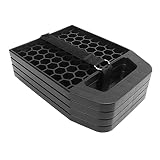 RV ジャックパッド 4 パック、 キャンピングカーのジャックパッド 厚い RV レベリング ブロック、 トラベルトレーラー RV キャンピングカー用スタビライザー ジャッキ パッド 沈み込みを防ぎ、安定性を高めます。 5.6×5.6インチ (黒)