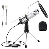 MSIZOYスマホマイク レコーディングマイク コンデンサーマイク 3.5mmジャック接続 高い互換性 PC ラップトップ タブレット Wi