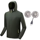 Plus Nao(プラスナオ) ファン付きウインドブレーカー ファン付きウェア UPF45+ ジップアップジャンパー 長袖 フード付き メン