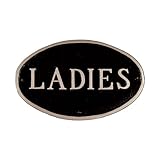 モンタギュー金属製品化粧室Ladies Plaque、7.5 by 4.5-inch、ブラック/シルバー
