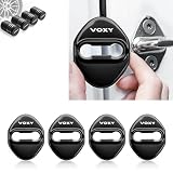 For ヴォクシー アクセサリー ドアストライカーカバー VOXY 車 専用設計 ヴォクシー 90系 80系 70系 カスタム 内装パーツ, ドアロックカバー 高級鏡面ステンレス製 改良式 4個セット（贈り物: ヴォクシー タイヤ バルブキャップ ） (ブラック)
