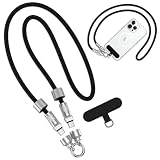 65W USB-C & Type C 急速充電対応 ケーブル iPhone 16 充電 太さ8mm 極太で丈夫 肩掛け Type C スマホ ハンド ストラップ 紛失防止 USB-C データ転送 PD対応 斜め掛け タイプc ケーブル 柔らかい PD 充電 iPhone 17/15/16/iPad/AirPods/Samsung/その他 タイプc機器対応（1.2M ブラック）
