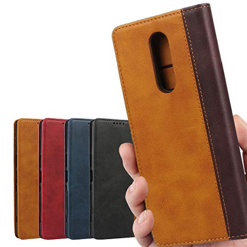 Xperia 1 ケース 手帳型 SO-03L docomo ドコモ / SOV40 au/ SoftBank ケース 手帳 ソニー SONY SO03L 手帳型ケース SO-03L ケース SOV40 ケース 手帳 エクスペリア 1 Xperia ワン エクスペリア1 Xperia1 スマホケース 携帯カバー 手帳型 カバー 財布 case 【iCoverCase】 高質合成皮革 内蔵マグネット 携帯カバー カードポケット スタンド機能 シンプル カバー クラシック 大人 落ち着いた色 高品質 TPUケース付き 耐衝撃 2色組合せ 二色接合 レトロ ライトブラウン
