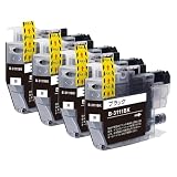 【EasyECO】ブラザー用 LC3111-4PK 互換インクカートリッジ LC3111-BK ブラック 4本セット 純正と併用可能 大容量インク 最新ICチップ搭載/残量表示/個包装 対応機種:DCP-J572N DCP-J577N DCP-J582N DCP-J587N DCP-J972N DCP-J973N DCP-J978N DCP-J981N DCP-J982N DCP-J987N など