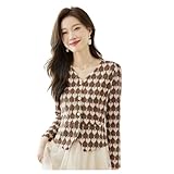 [dfazlan] レディース セーター Vネック リブニット レディース かわいい ニット ストレッチ 秋冬 長袖 無地 トップス カットソー リブ おしゃれ 通勤 シンプル