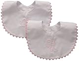 Princess Linens Garden Pique Bib, - White with Light Pink Rick Rack Trim-U by Princess Linens