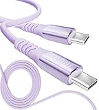 13カラー 4長さ PD急速 15W 60W 100W 100％シリコン 超高耐久 USB-A Type-C to Type-C【inklink Japan公式】充電ケーブル iPhone 充電コード USB-C 機器対応 急速充電 PC/パソコン/ノートパソコン/iPhone/iPad/Android (Type-C to Type-C PD100W, ラベンダー, 2m)