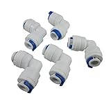 Malida 1/4 inch OD TO1/4 Inch Tube Push Fit Union Elbow Quick Connect RO Water Filter Fitting (pack 