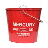 (マーキュリー) MERCURY ブリキ　バケツ オーバルふた付き レギュラー MEBUBO アメリカン雑貨　ガーデニング ゴミ箱 傘立て ランドリー インテリア (レッド) [並行輸入品]