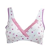 ブラジャー, SODIAL(R)女性のマタニティー授乳用のブラジャー　授乳期の母さんのための下着　ブラジャー　青＋紫　ドットパターン　XXL