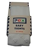 Baby Heart Pattern Tights WHITE 18-24 MONTHS by PEX